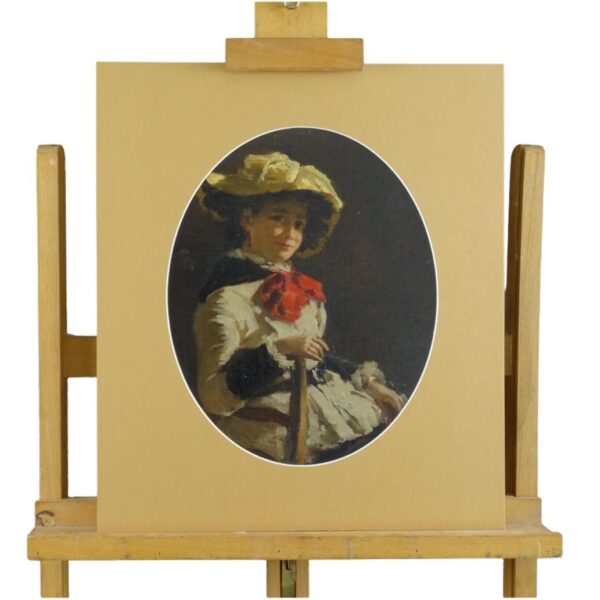 Ritratto "Giovane ragazza con fiocco rosso”, Venezia, tardo XIX secolo - immagine 4