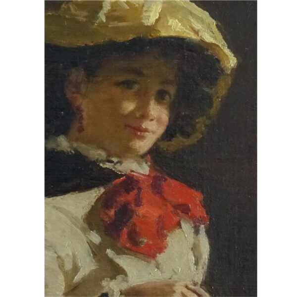 Ritratto "Giovane ragazza con fiocco rosso”, Venezia, tardo XIX secolo - immagine 3