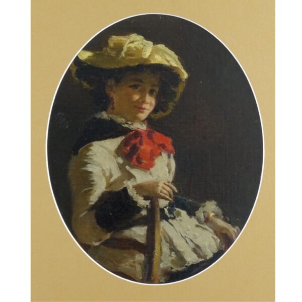 Ritratto "Giovane ragazza con fiocco rosso”, Venezia, tardo XIX secolo - immagine 2