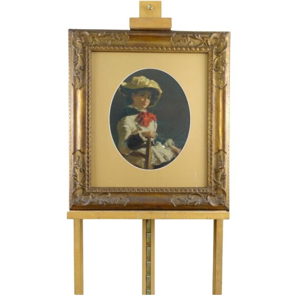 Ritratto "Giovane ragazza con fiocco rosso”, Venezia, tardo XIX secolo - immagine 5
