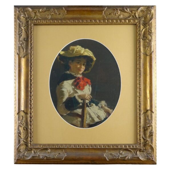 Ritratto "Giovane ragazza con fiocco rosso”, Venezia, tardo XIX secolo