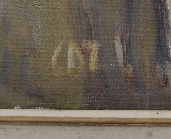 Olio su tela "Casa di campagna" di Carlo Dalla Zorza - 1945, Italia - immagine 4