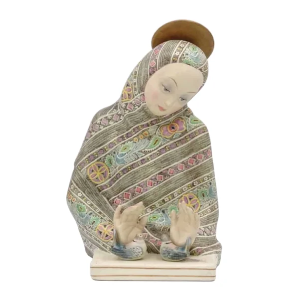 Scultura in ceramica, manifattura Lenci "Madonna dell'amore"