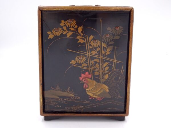 Scatola a tre cassettini di ambito cinese, fine '800 con decorazioni floreali - immagine 2