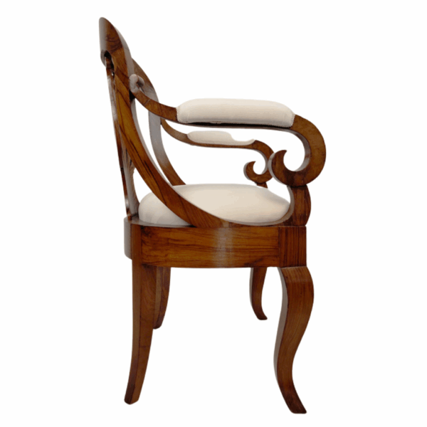 Poltrona in legno di noce del XIX secolo di epoca Biedermeier - immagine 4