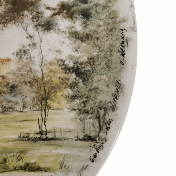 Piatto in ceramica dipinta a mano con giardino di Otello de Maria, Italia, 1960 - immagine 3