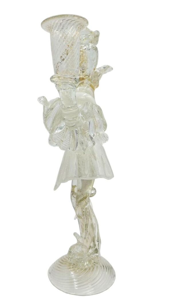 Coppia di candelieri in vetro di Murano, figurine goldoniane, Italia, anni '80 - immagine 7