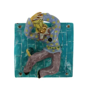 Ceramica di San Polo con maschera e fiasco di Otello Rosa, Venezia, 1950