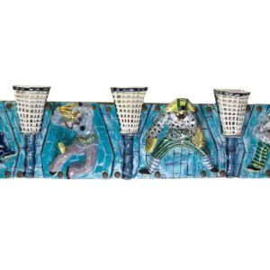 Pannello con 7 formelle e luci in Ceramica San Polo, Italy, 1950