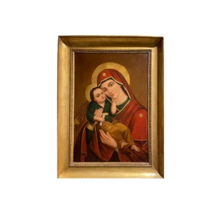 Olio su tela, "Madonna con Bambino" 1850, est Europa