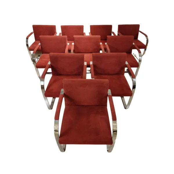 Set di 10 sedie Brno Flat Bar di Knoll, design di Mies van der Rohe, XX secolo