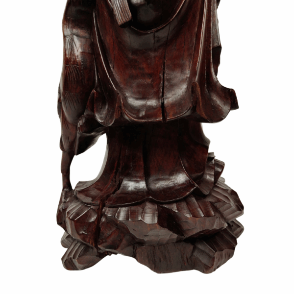 Scultura in legno teak di un Saggio - 1890 circa, Cina - immagine 15
