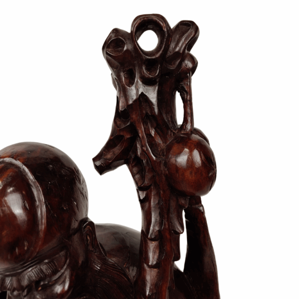 Scultura in legno teak di un Saggio - 1890 circa, Cina - immagine 17