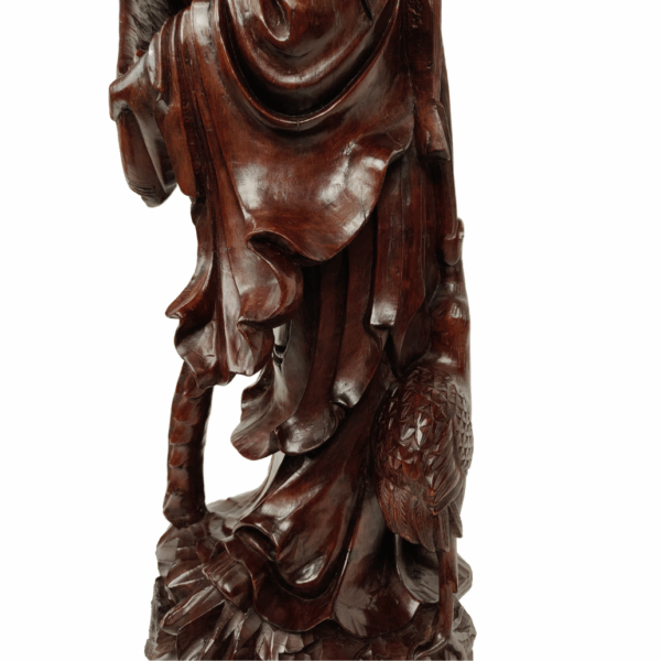 Scultura in legno teak di un Saggio - 1890 circa, Cina - immagine 11