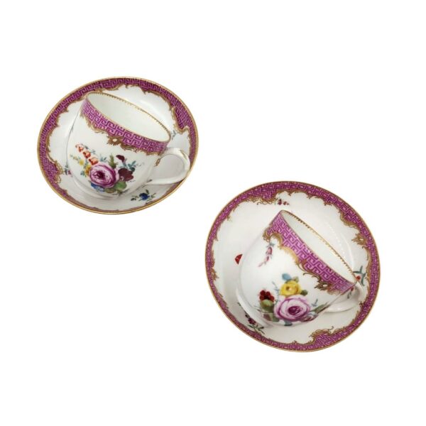 Servizio da tè tre pezzi manifattura tedesca Meissen