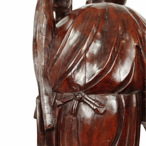 Scultura in legno teak di un Saggio - 1890 circa, Cina - immagine 12