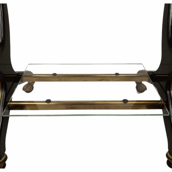 Carrello in legno, vetro e ottone in stile Art Déco - anni '50, Italia - immagine 5