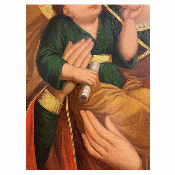 Olio su tela, "Madonna con Bambino" 1850, est Europa - immagine 6
