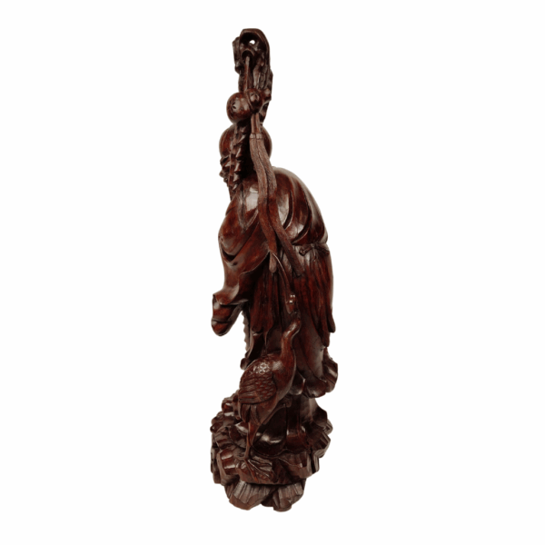 Scultura in legno teak di un Saggio - 1890 circa, Cina - immagine 2