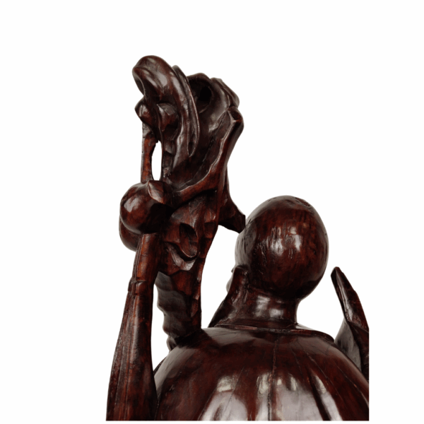 Scultura in legno teak di un Saggio - 1890 circa, Cina - immagine 18