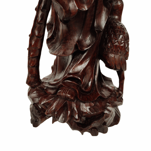Scultura in legno teak di un Saggio - 1890 circa, Cina - immagine 14
