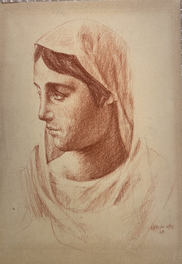 Ubaldo Oppi, ritratto "volto di donna", 1928 - immagine 2