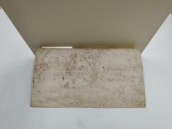Disegno a china di un paesaggio olandese - 1680, Olanda - immagine 5