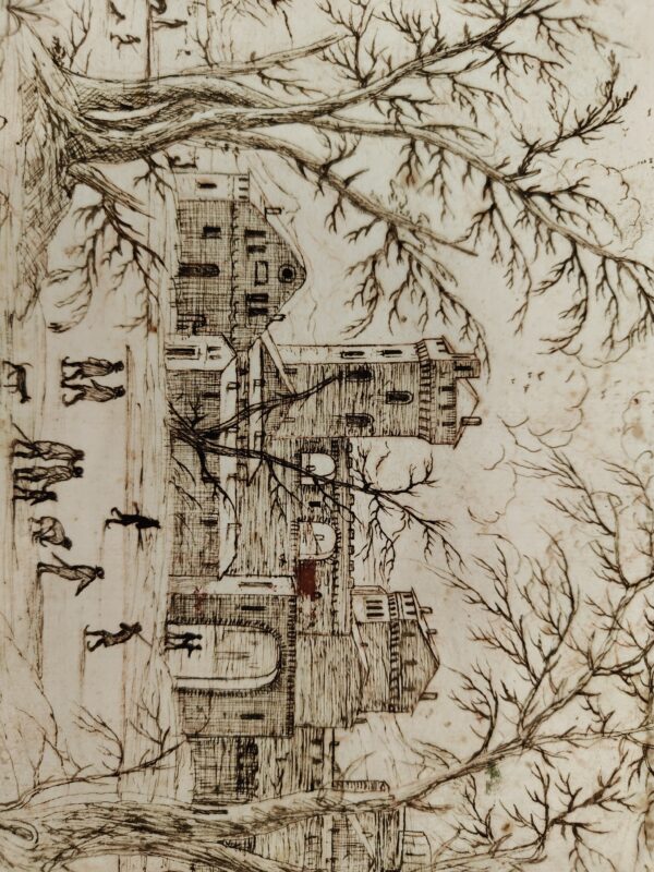 Disegno a china di un paesaggio olandese - 1680, Olanda - immagine 2