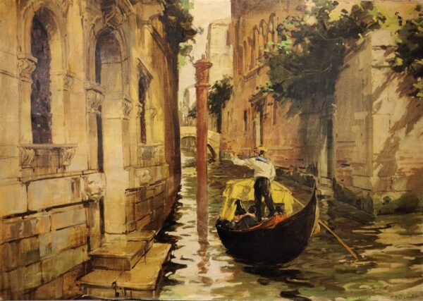 Cosimo Privato, "Canale veneziano", Italia, anni '30 - immagine 7