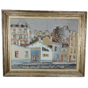 Olio su tela e acquerello, “Paesaggio cittadino, Parigi”, O. Tamburi, 1970 ca.