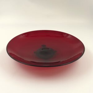 Piatto rosso in vetro di Murano, inizio '900, Venezia