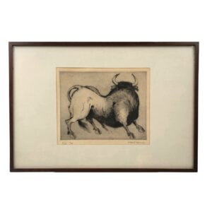 Incisione ad acquaforte, "Toro", Enrique Marin Munoz, 1964